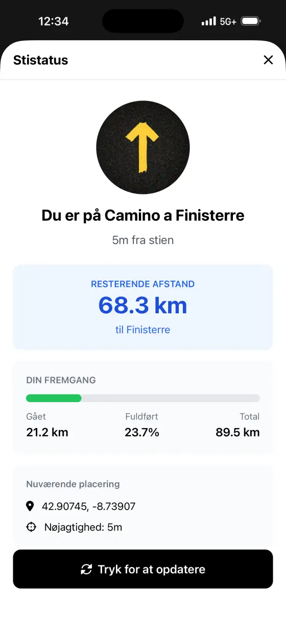 Camino Finisterre & Muxía — Trail status