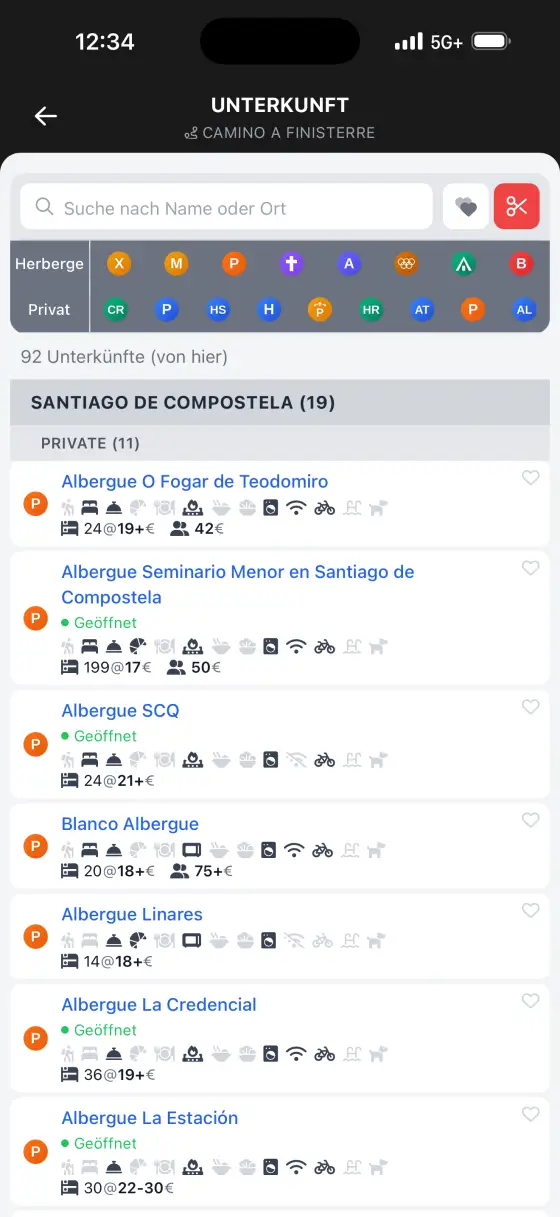 Camino Finisterre & Muxía — Accommodation directory