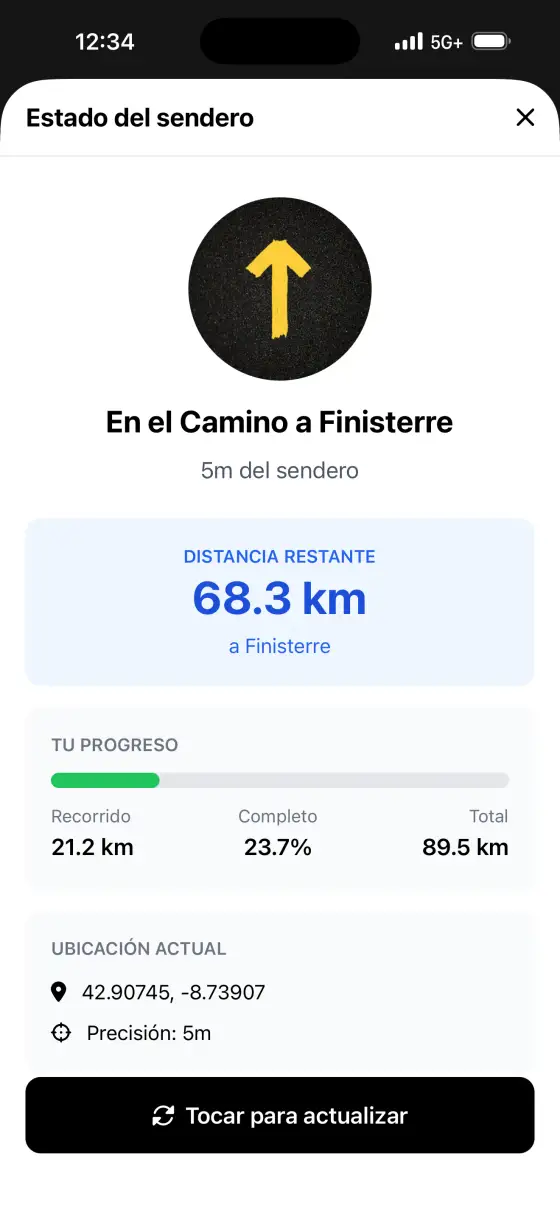 Camino Finisterre & Muxía — Trail status