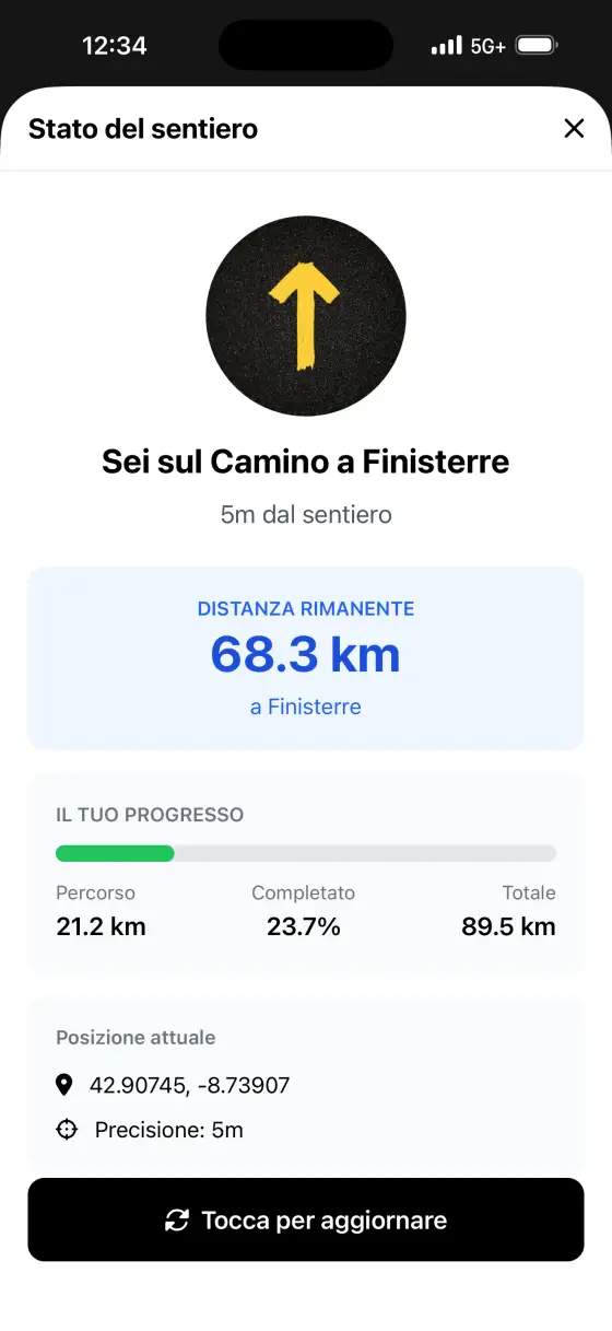 Camino Finisterre & Muxía — Trail status