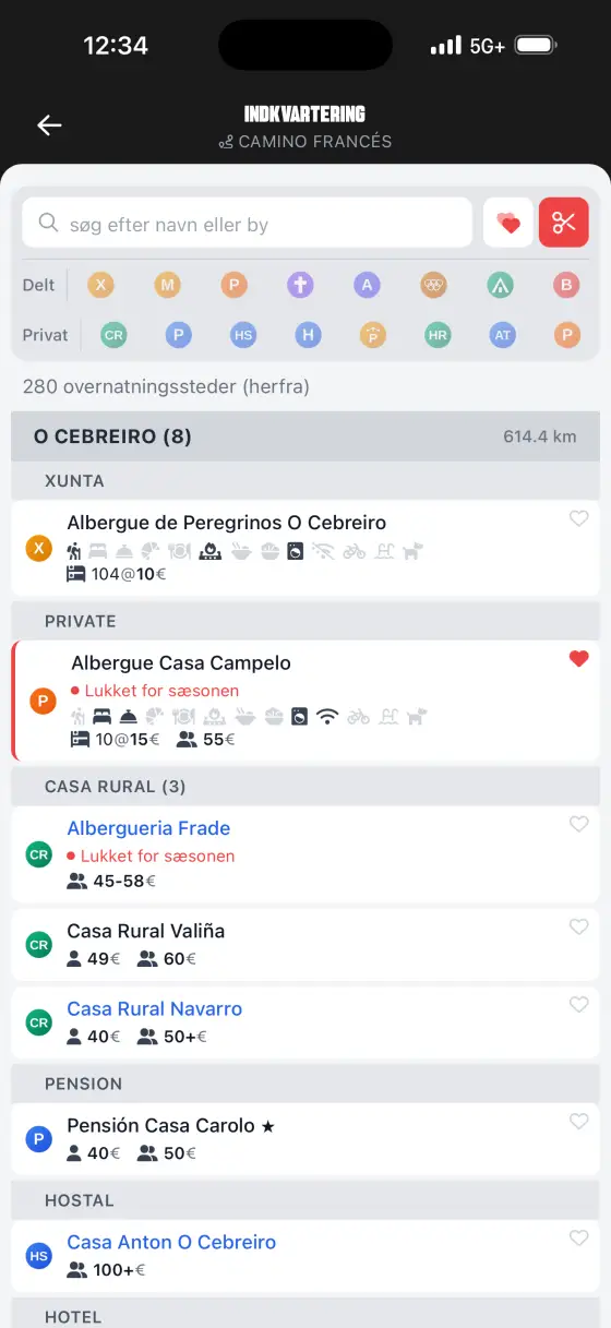 Camino Francés — Accommodation directory