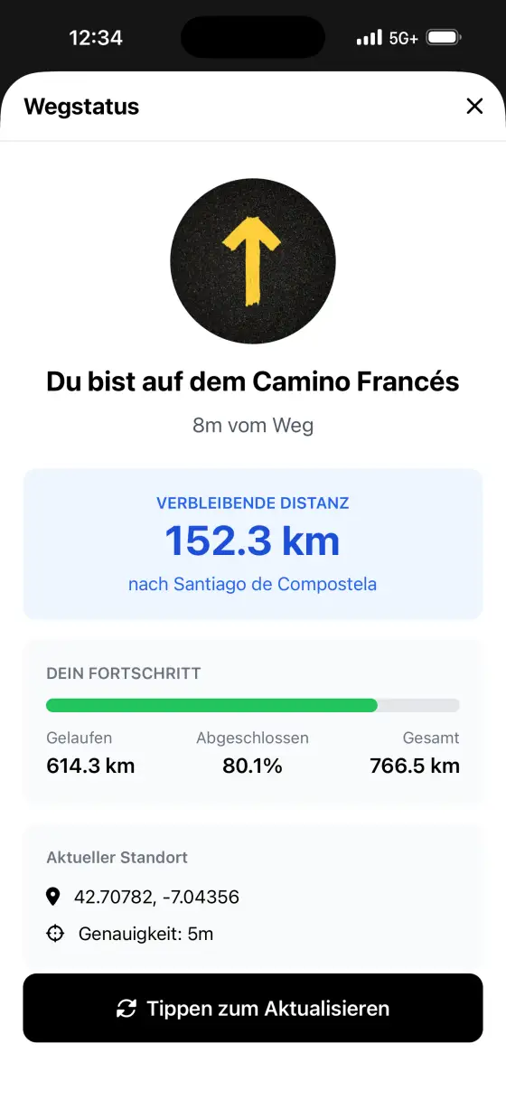 Camino Francés — Trail status