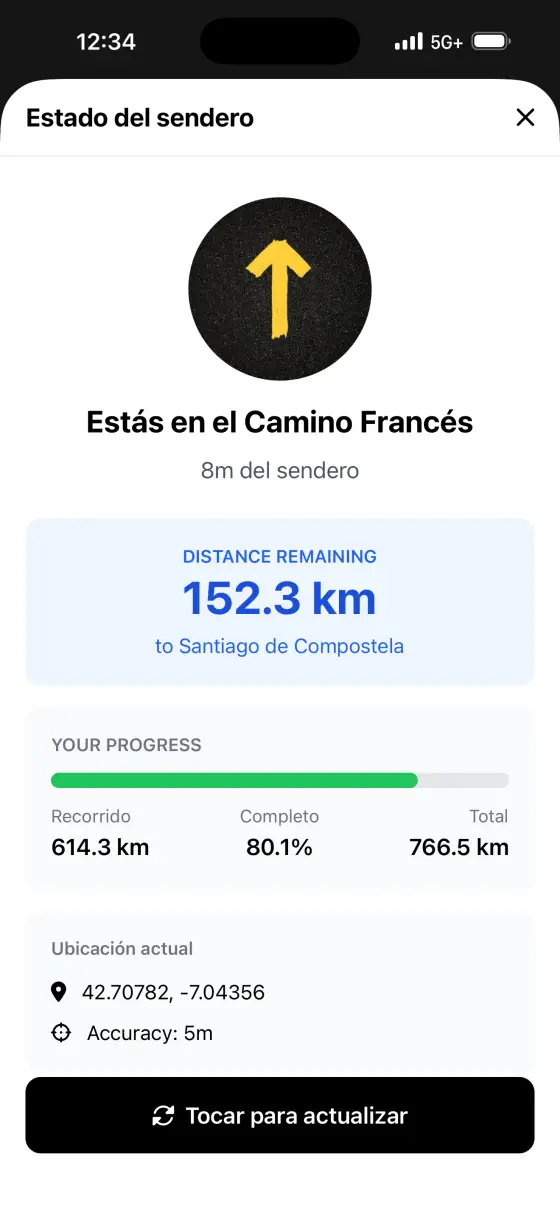 Camino Francés — Trail status
