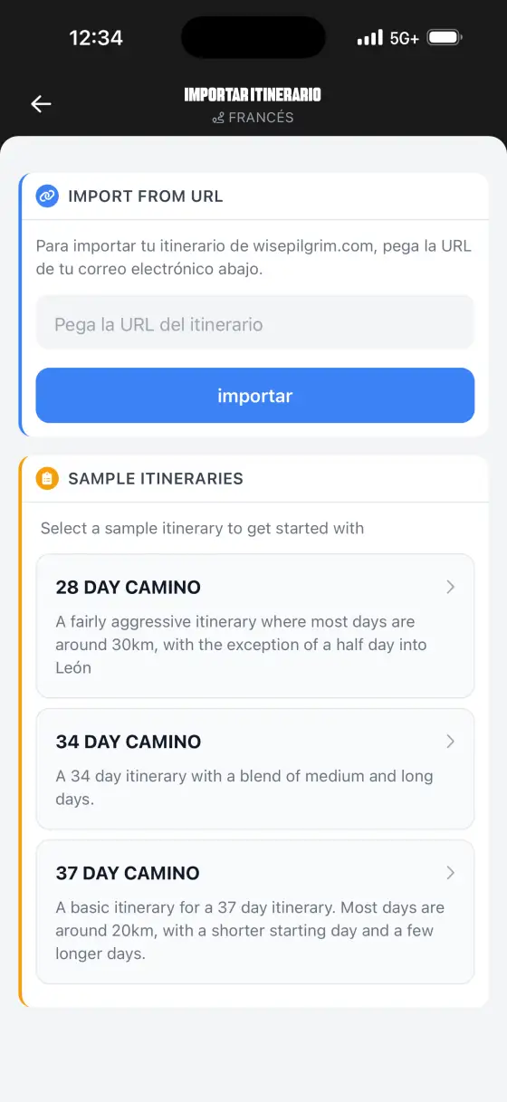 Camino Francés — Itinerary planner