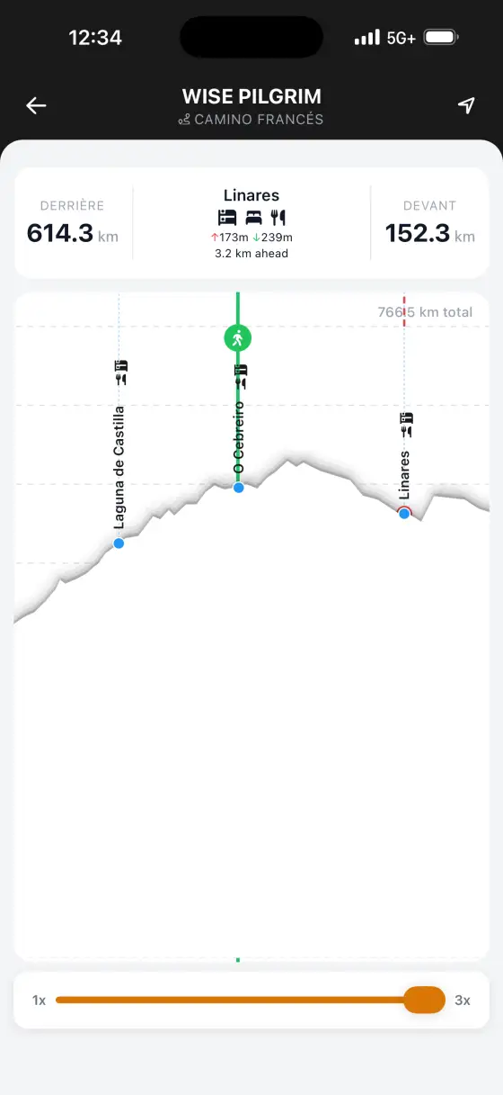 Camino Francés — Interactive elevation