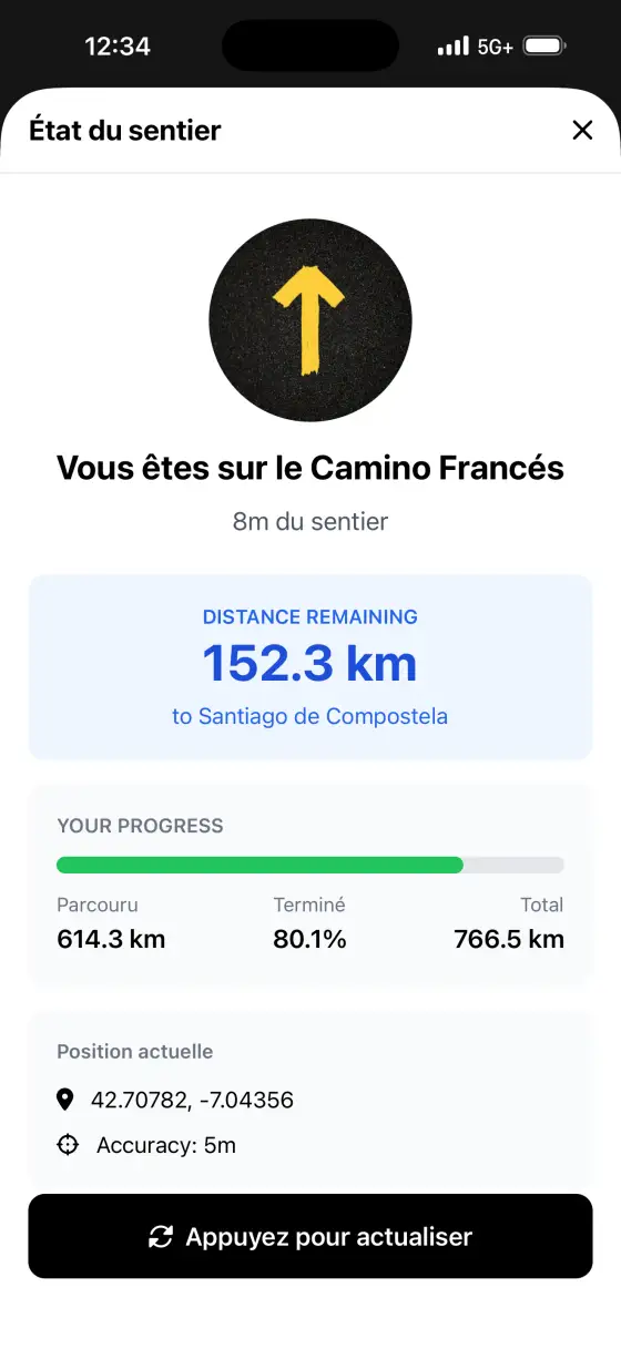 Camino Francés — Trail status