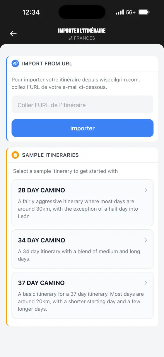 Camino Francés — Itinerary planner