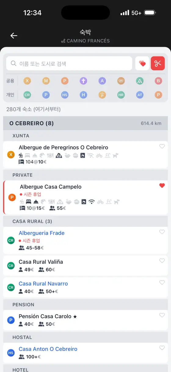 Camino Francés — Accommodation directory