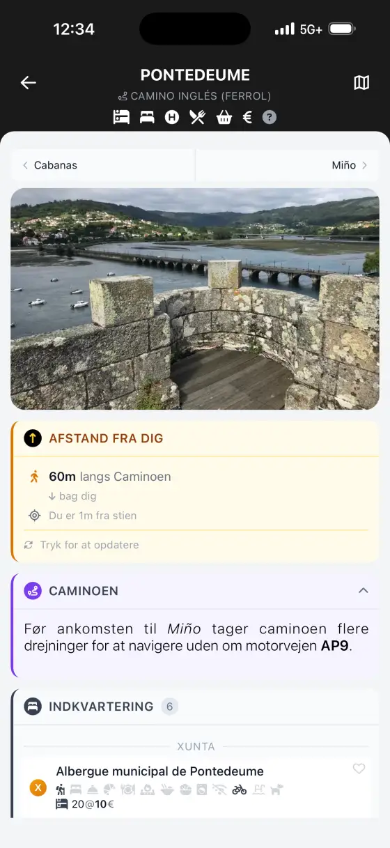 Camino Inglés — Town detail