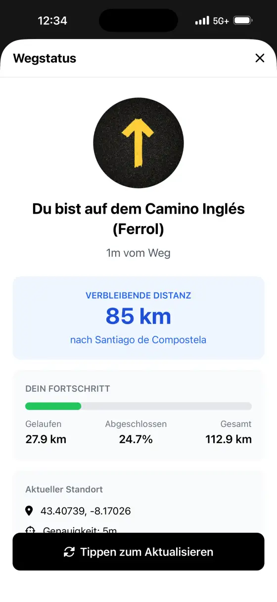 Camino Inglés — Trail status