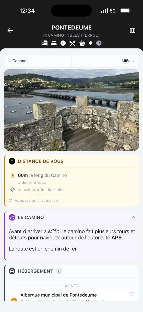Camino Inglés — Town detail