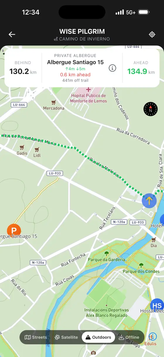 Camino de Invierno — Topographical map