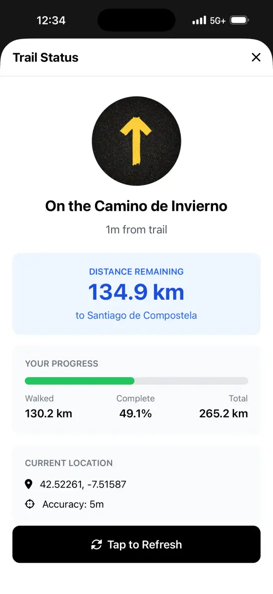 Camino de Invierno — Trail status