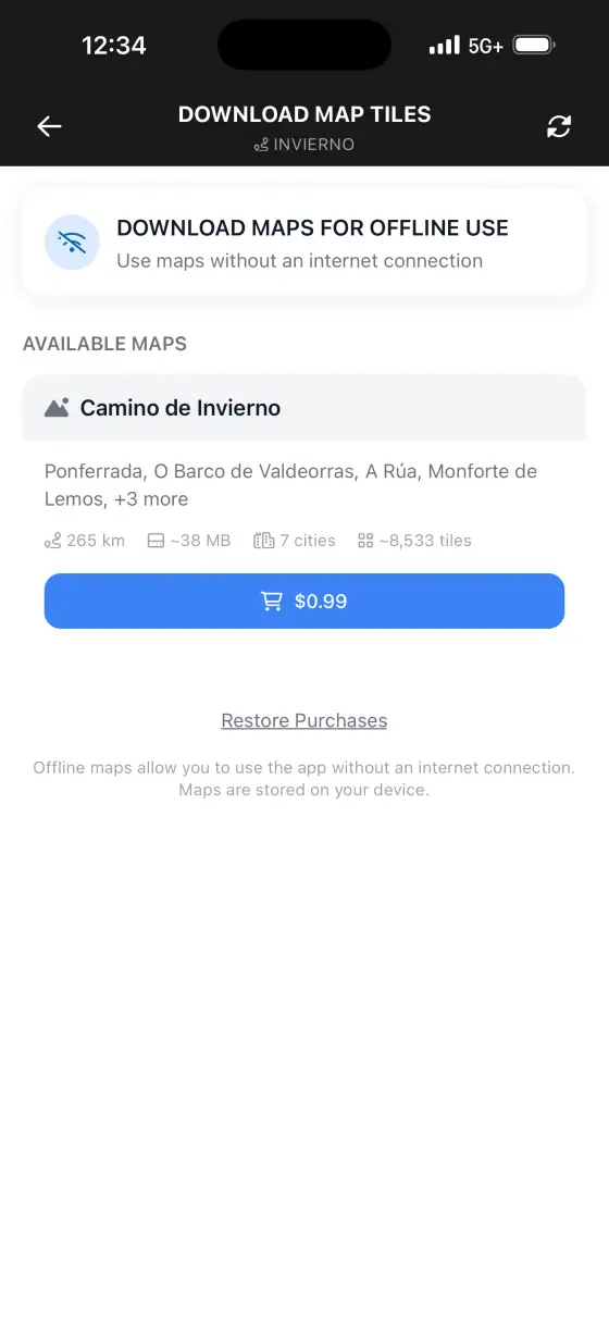 Camino de Invierno — Itinerary planner