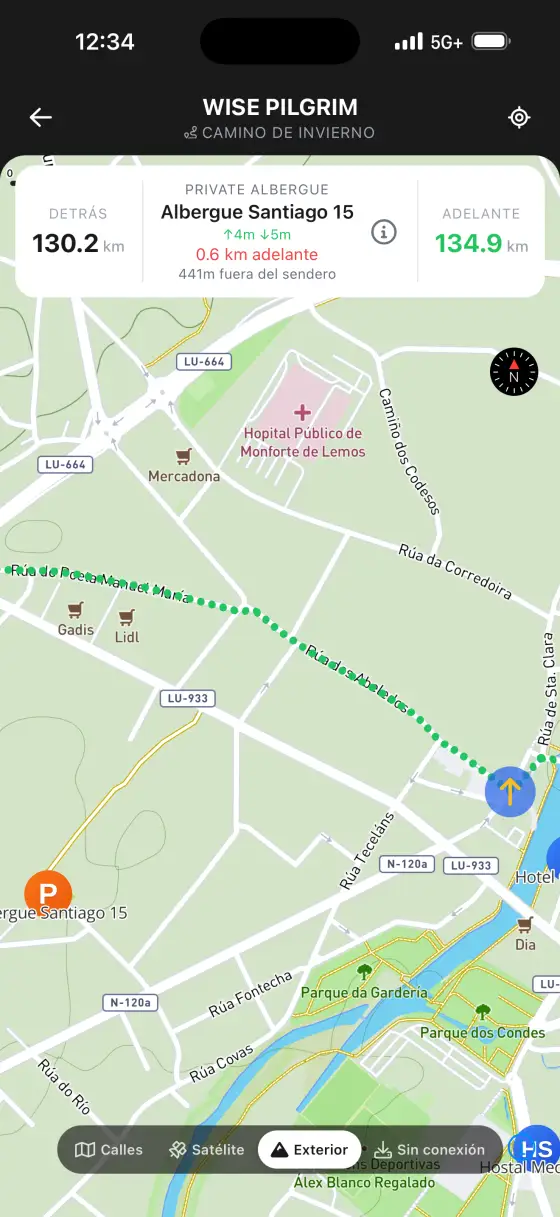 Camino de Invierno — Topographical map