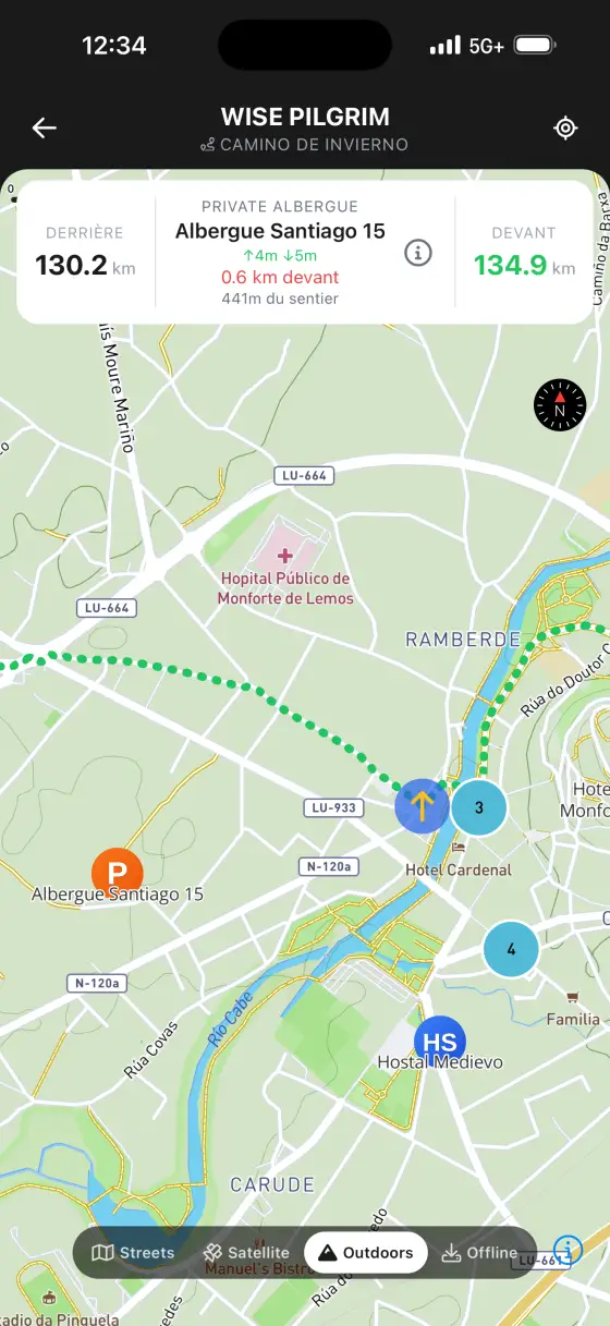 Camino de Invierno — Topographical map