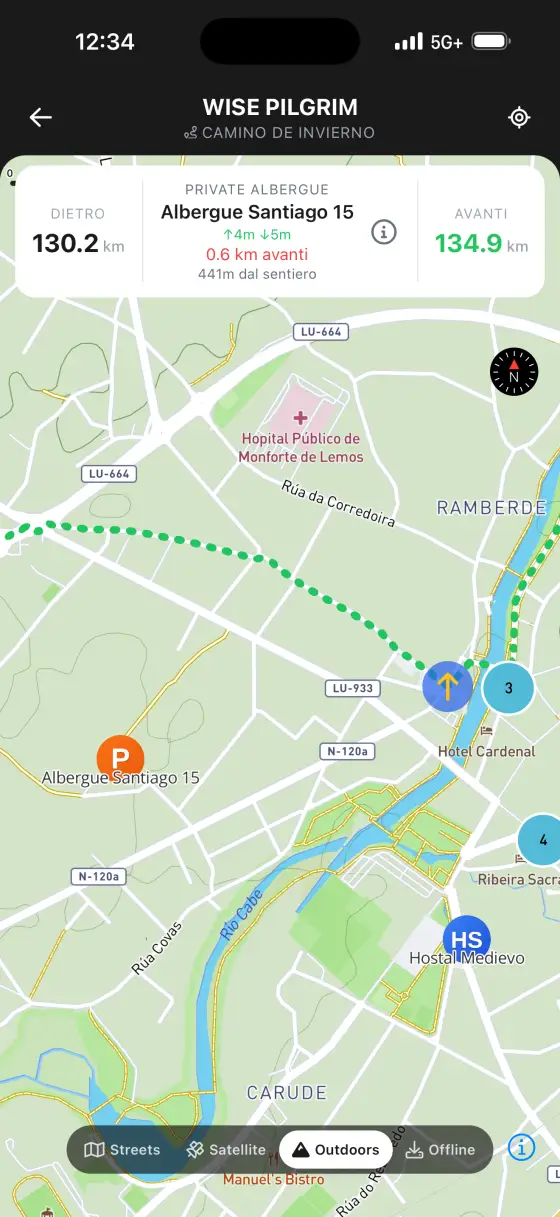Camino de Invierno — Topographical map