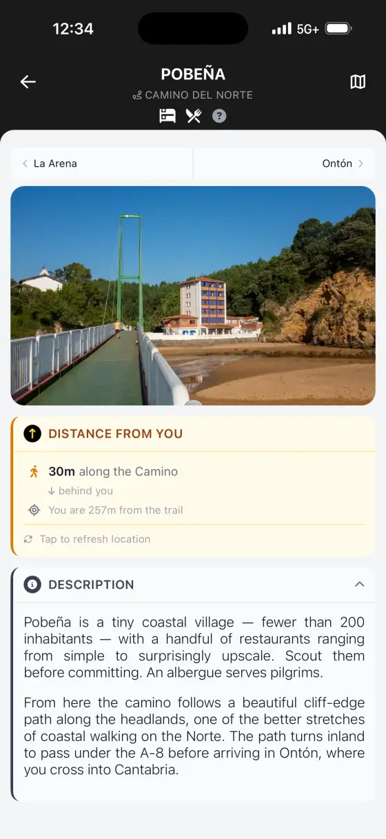 Camino del Norte — Town detail