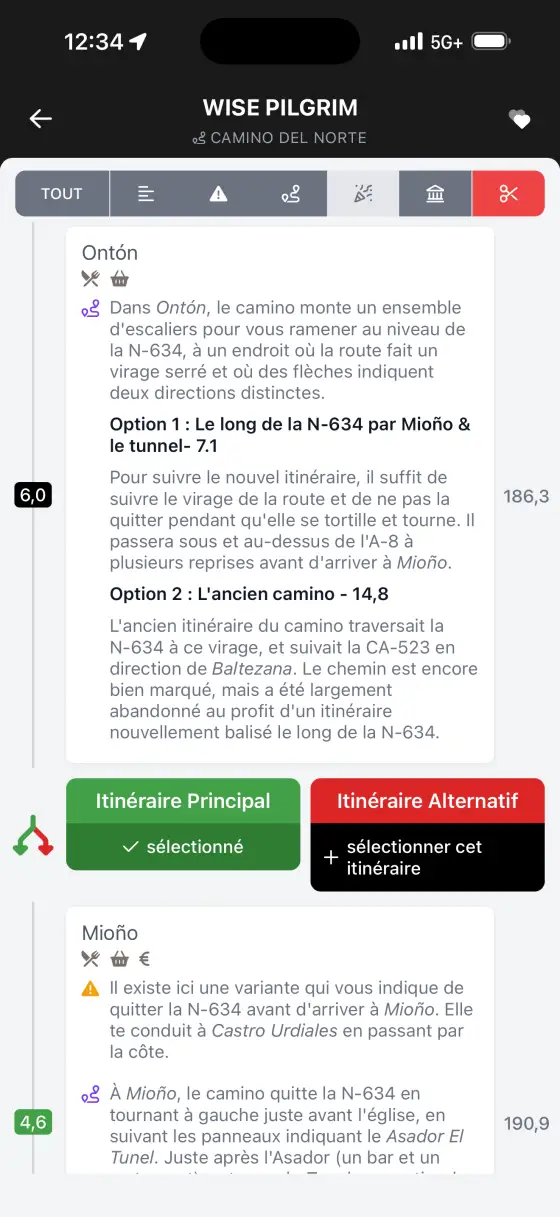 Camino del Norte — The route