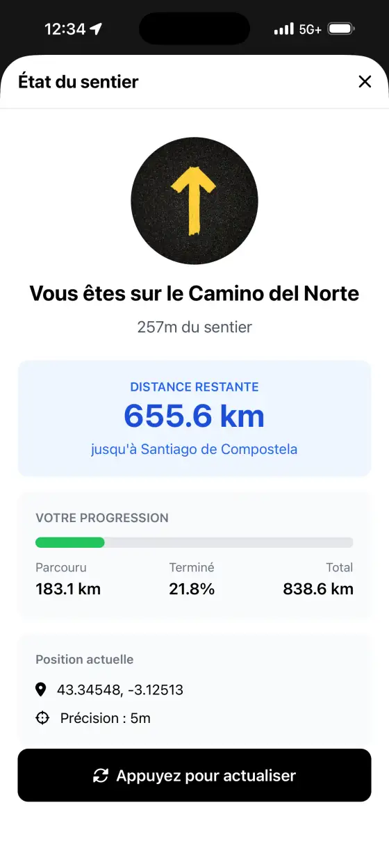 Camino del Norte — Trail status