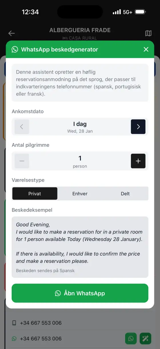 Camino Olvidado — Reservation helper