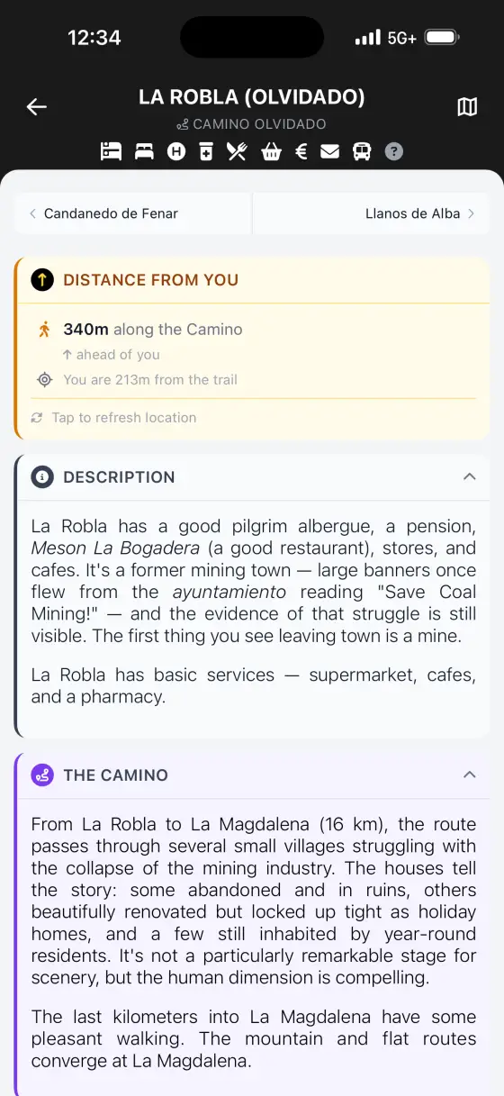 Camino Olvidado — Town detail