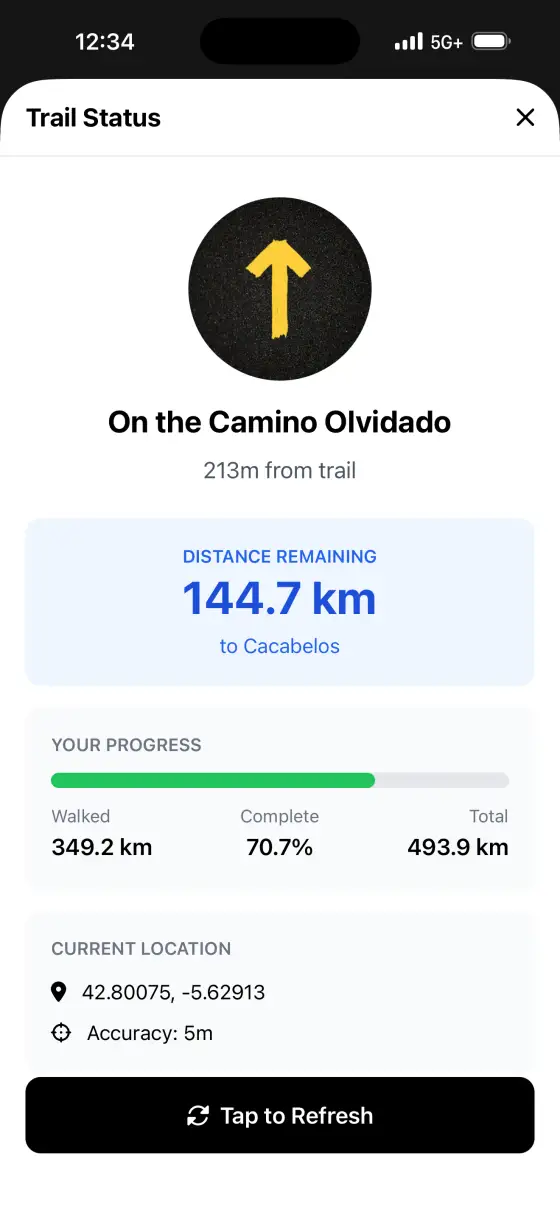 Camino Olvidado — Trail status