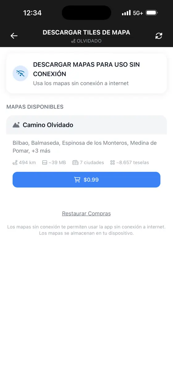 Camino Olvidado — Itinerary planner