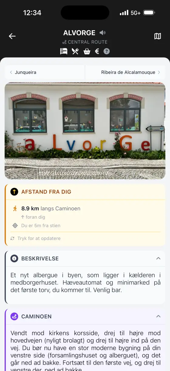 Camino Portugués — Town detail
