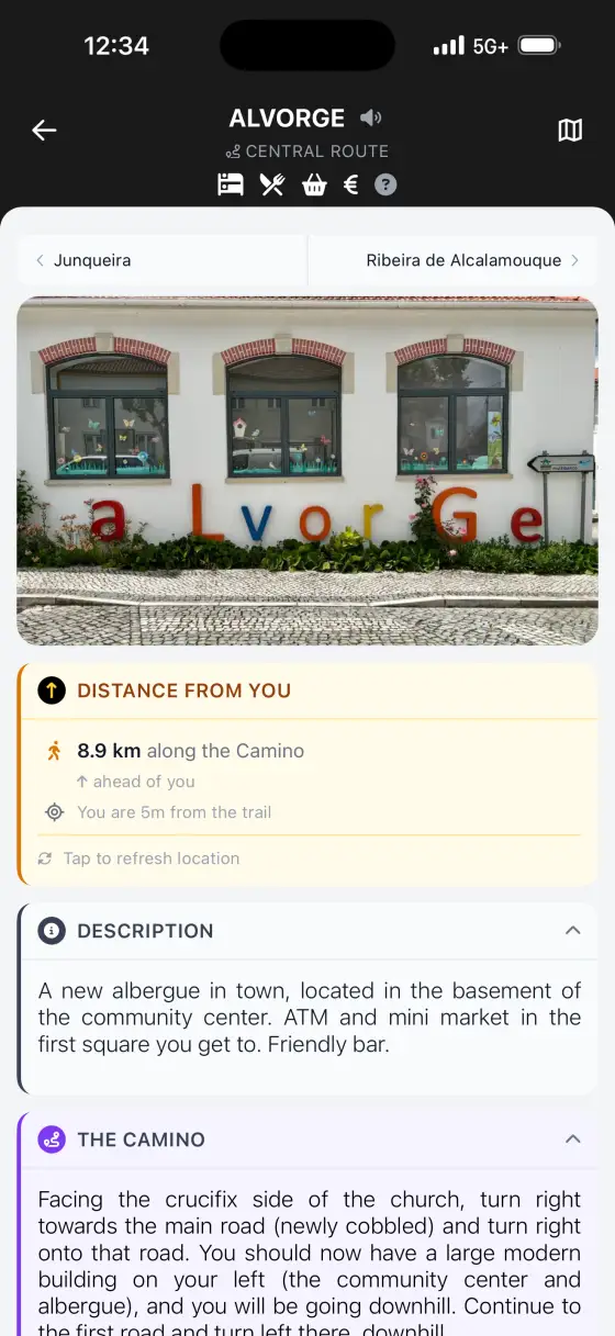 Camino Portugués — Town detail