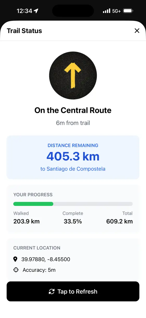Camino Portugués — Trail status