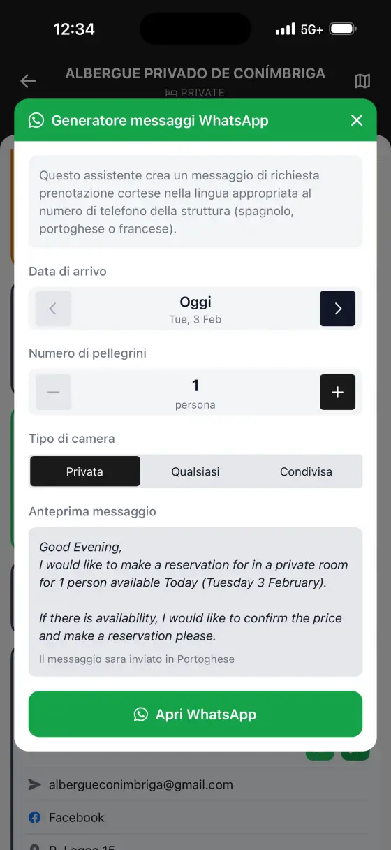 Camino Portugués — Reservation helper