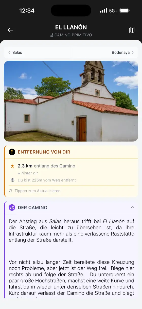 Camino Primitivo — Town detail