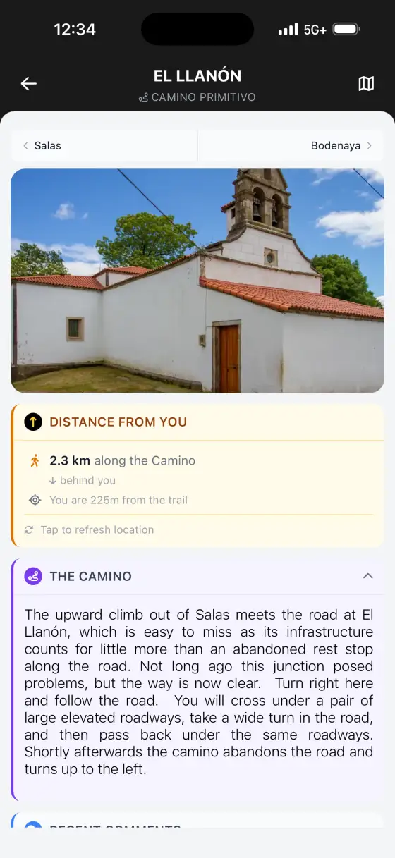 Camino Primitivo — Town detail