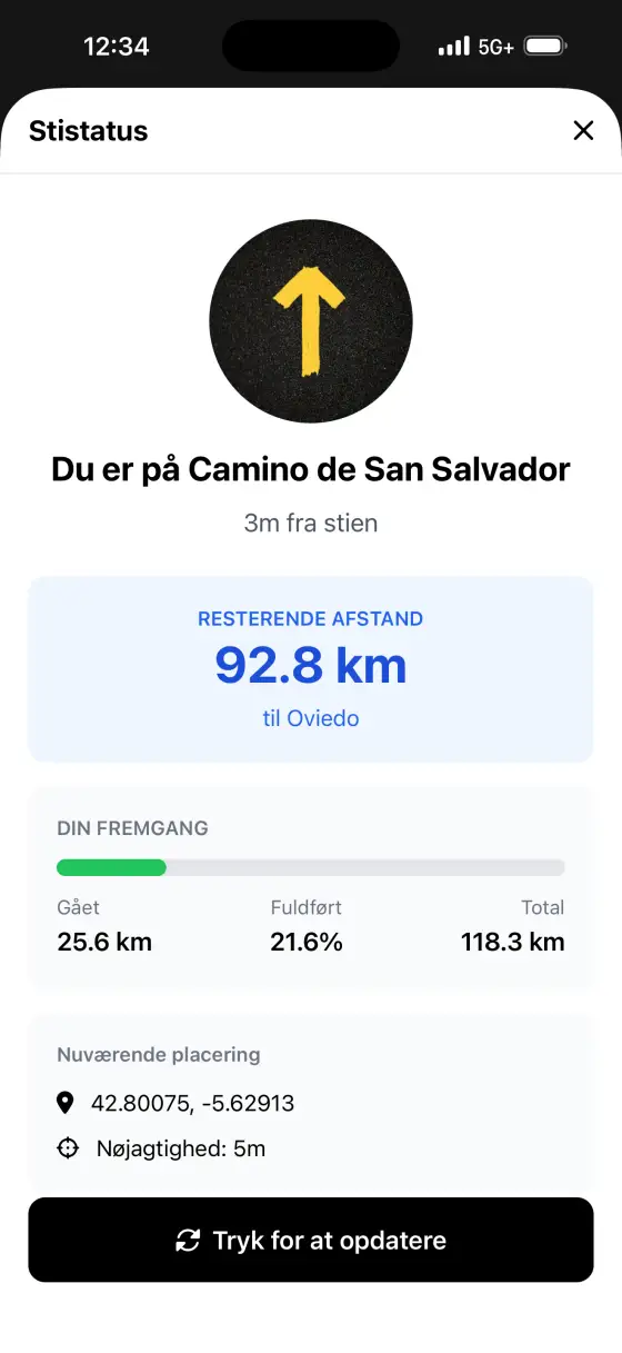 Camino de San Salvador — Trail status