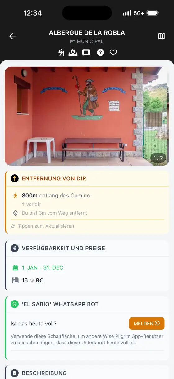 Camino de San Salvador — Accommodation
