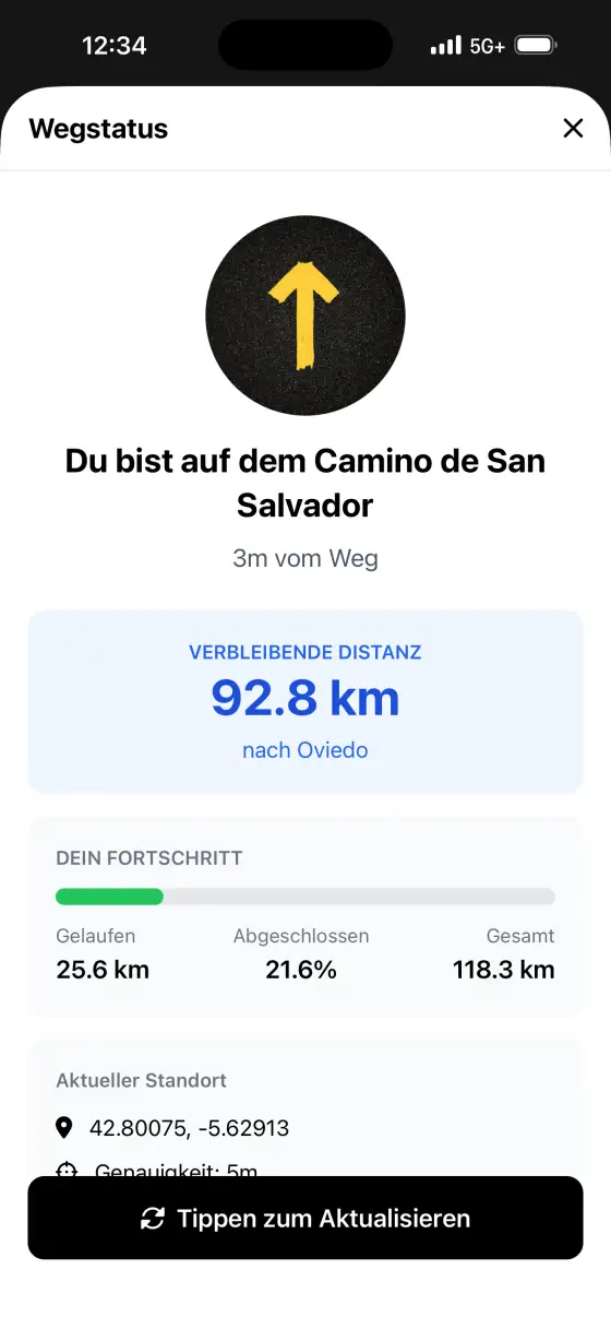 Camino de San Salvador — Trail status