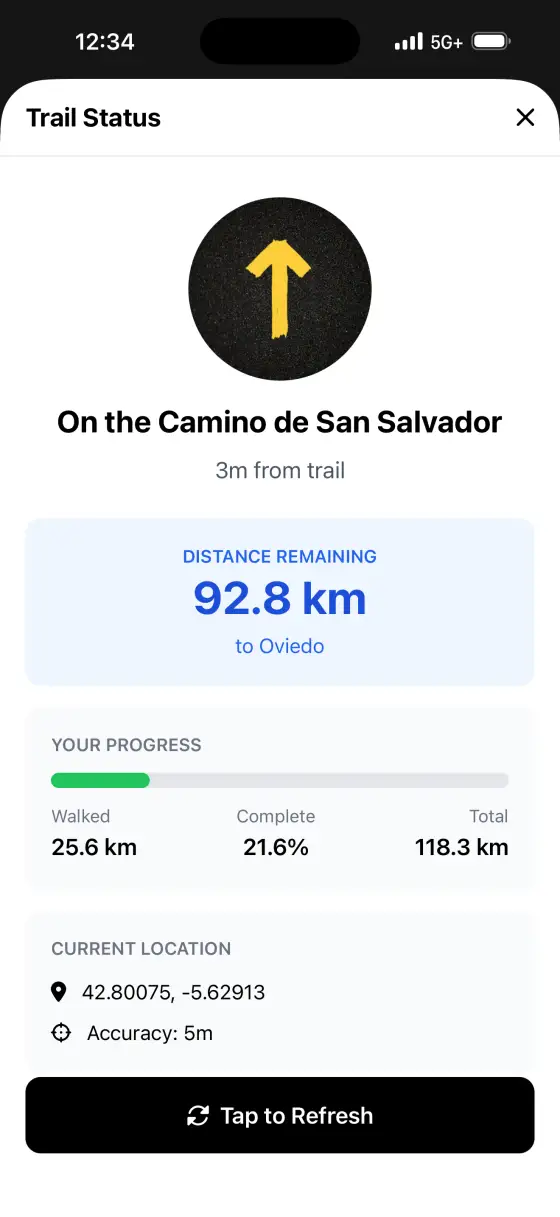 Camino de San Salvador — Trail status