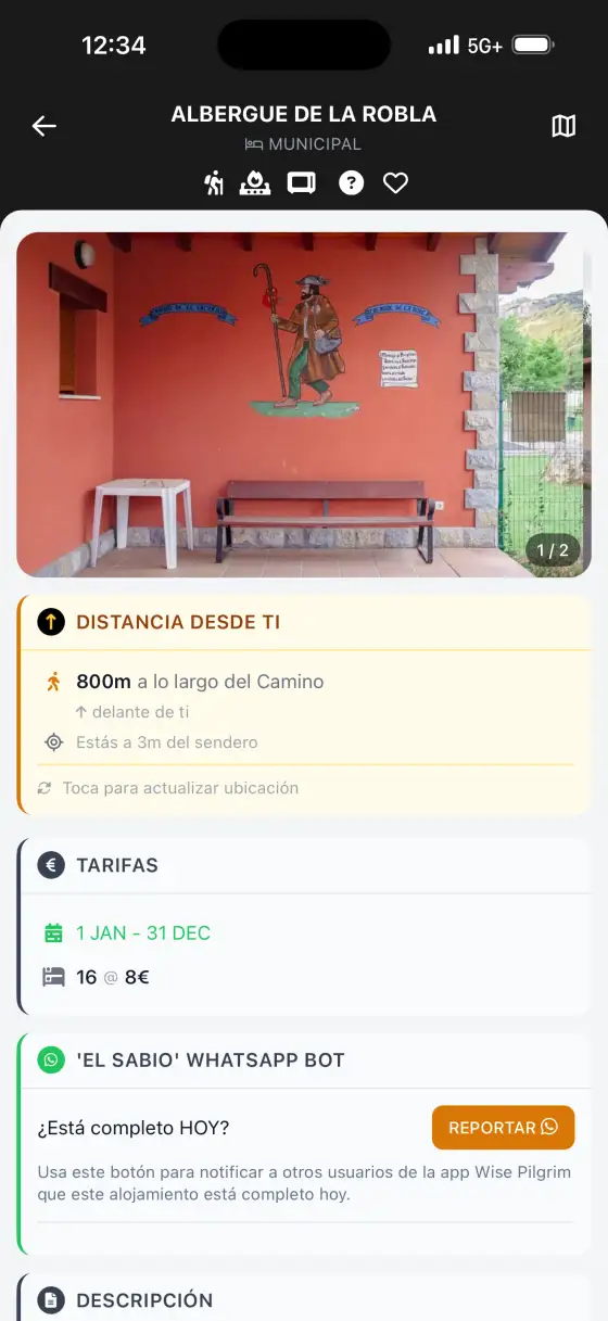 Camino de San Salvador — Accommodation