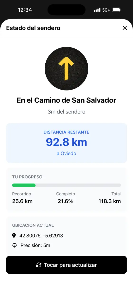 Camino de San Salvador — Trail status