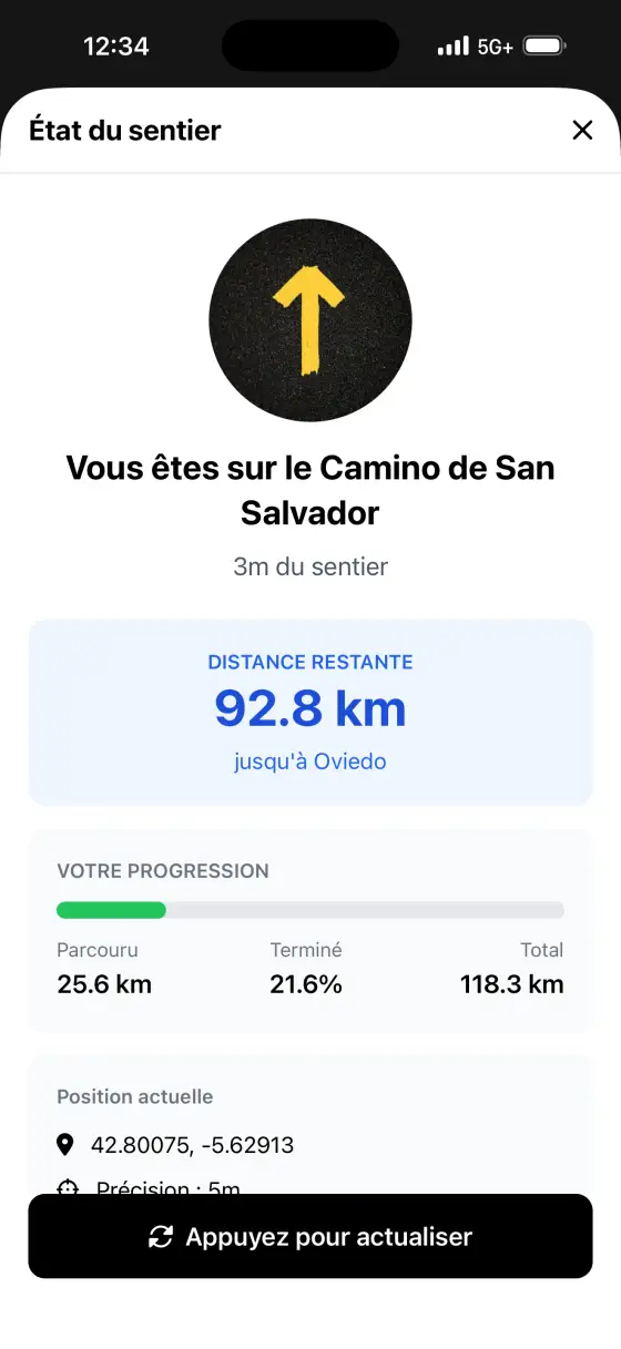 Camino de San Salvador — Trail status