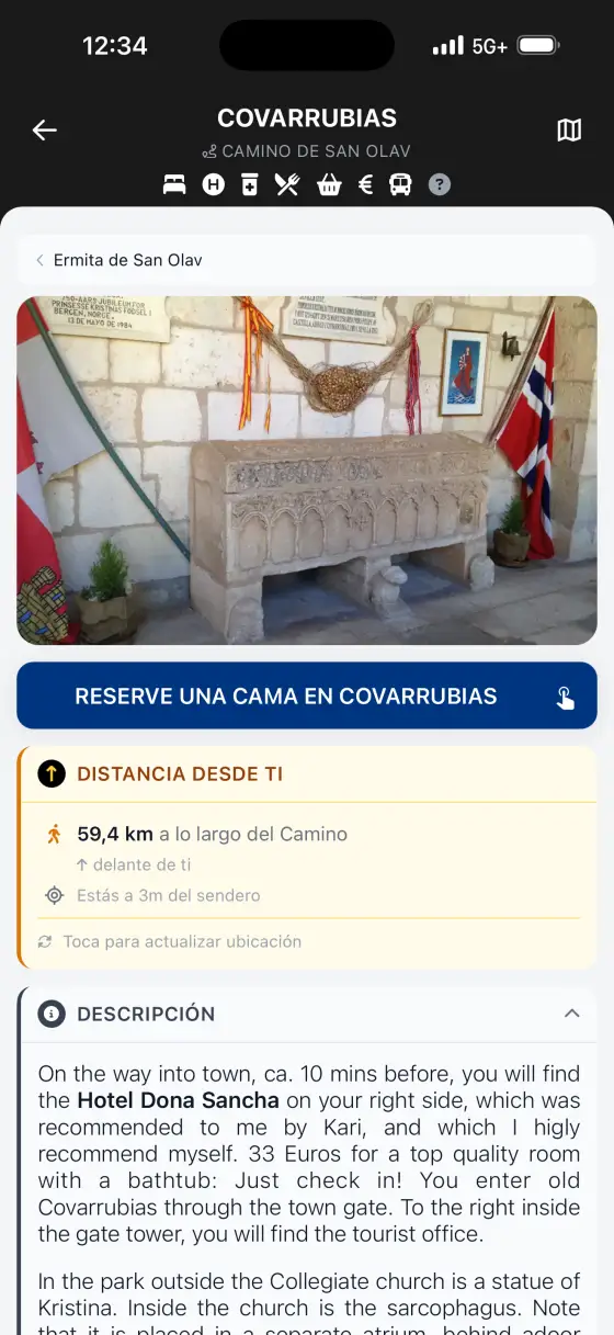 Camino de San Olav — Town detail