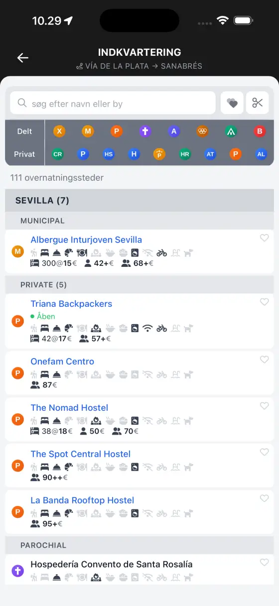 Vía de la Plata — Accommodation directory