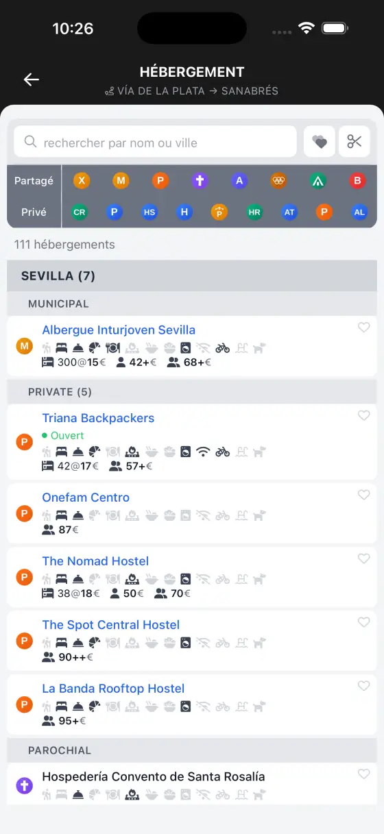 Vía de la Plata — Accommodation directory