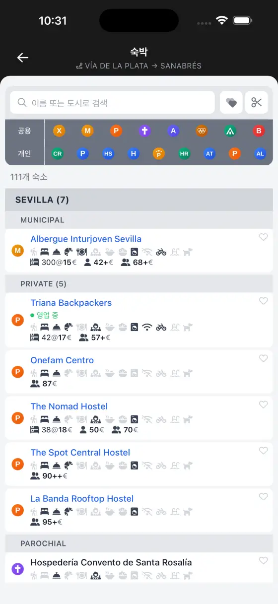 Vía de la Plata — Accommodation directory