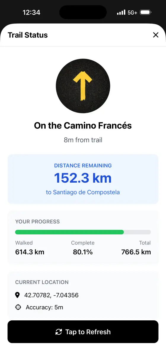 Camino Francés — Trail status
