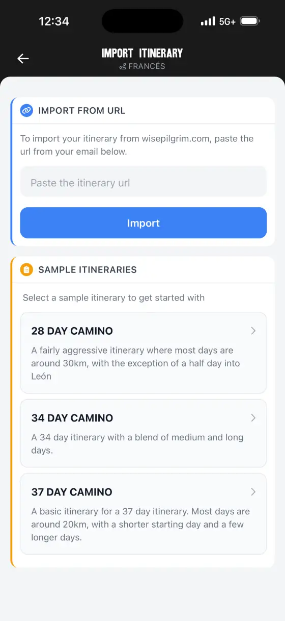 Camino Francés — Itinerary planner