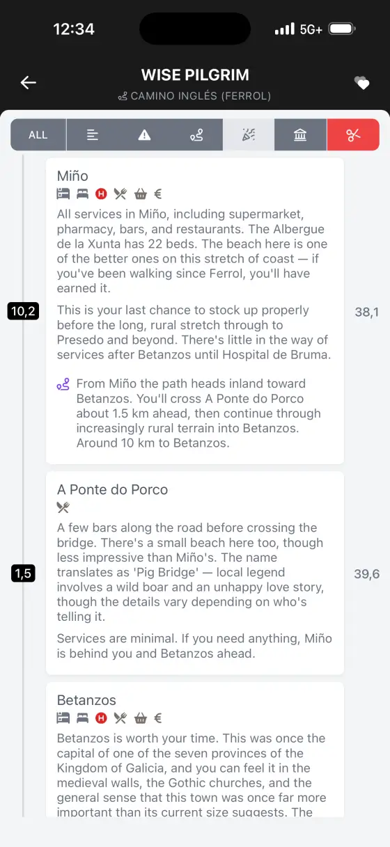 Camino Inglés — The route
