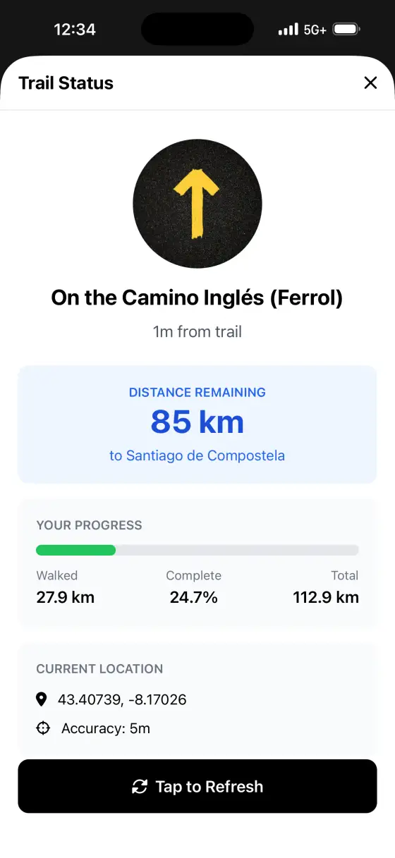 Camino Inglés — Trail status