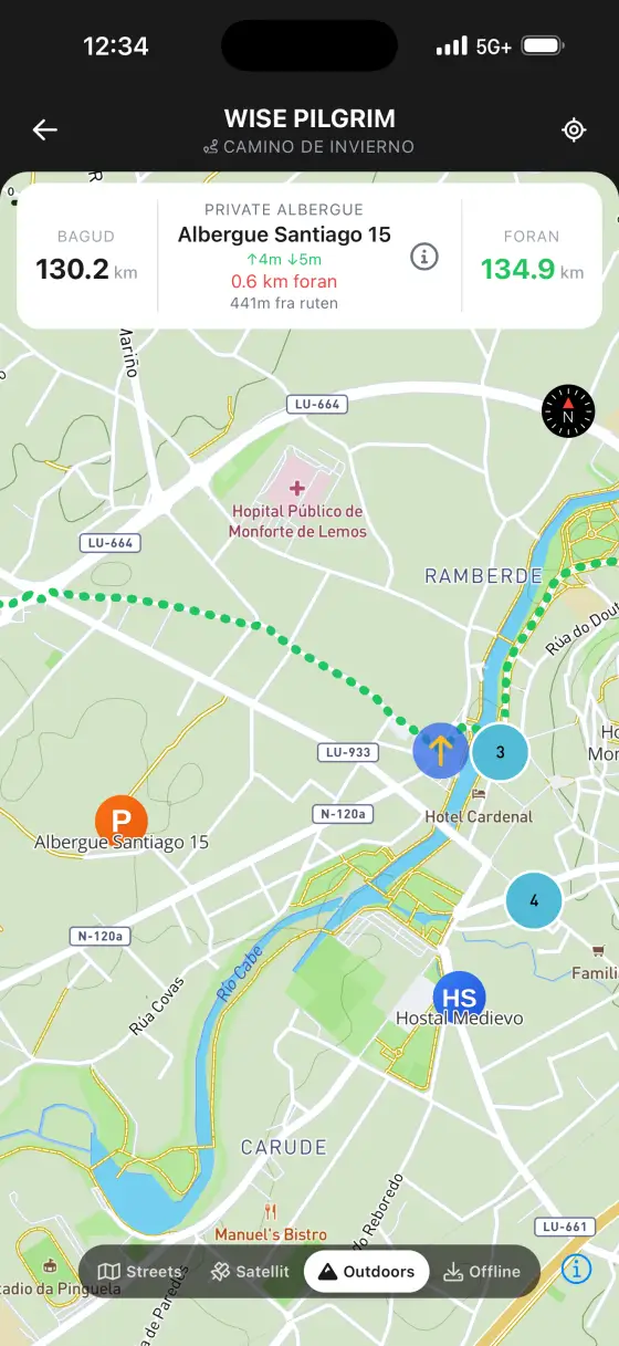 Camino de Invierno — Topographical map